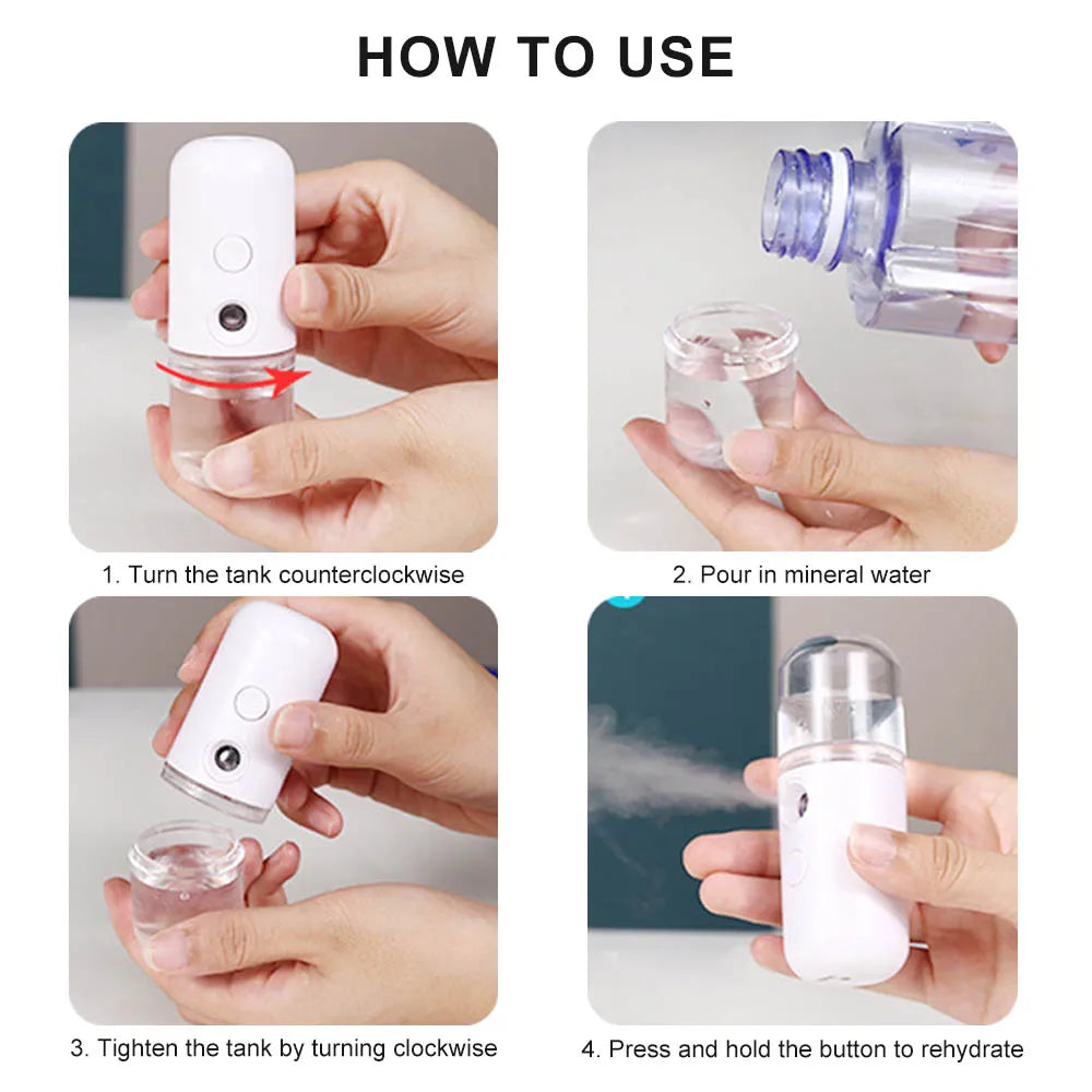 Face Steamer Humidifier USB Rechargeable